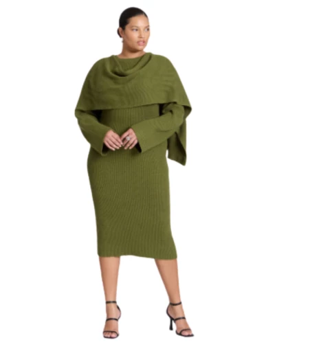 Eloquii’s Plus-Size Scarf Sweater Dress